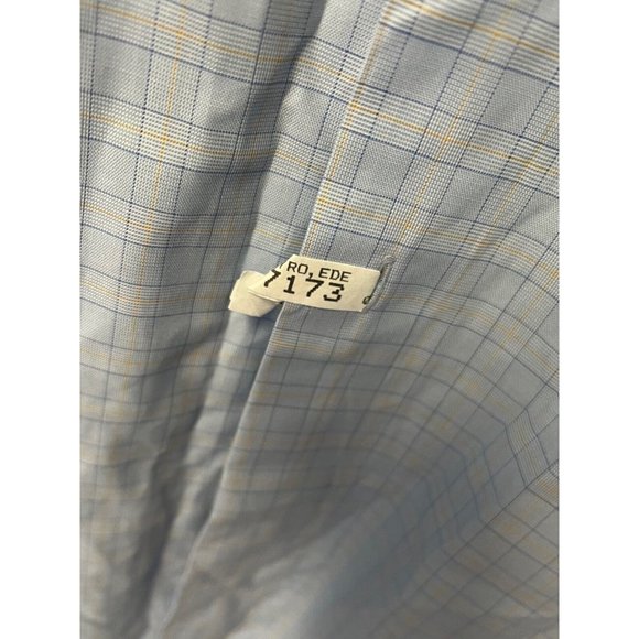 Brooks Brothers 1818 Mens Dress Shirt 18 - 36 Blue Egyptian Cotton Long Sleeve - Picture 9 of 13